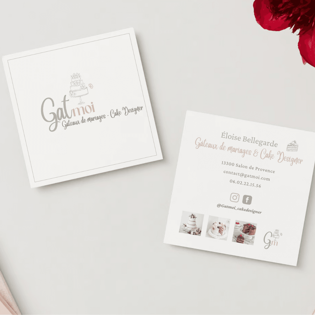 Carte de visite et logo réalisé par mes soins gatmoi cake designer